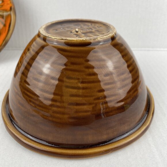 California USA Pottery 64 255 250 2501 Orange Brown Lazy Susan Serving Dish - Picture 4 of 11